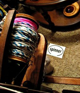 Ashford Traditional Bobbin with Electrifying Yarn